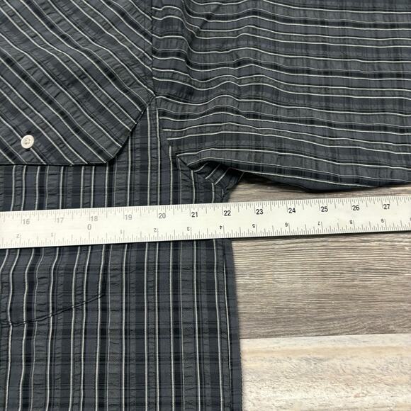 Blackhawk Gray Black Mens Medium Button Up Long Sleeve Stripes Techwear Shirt - Picture 4 of 8